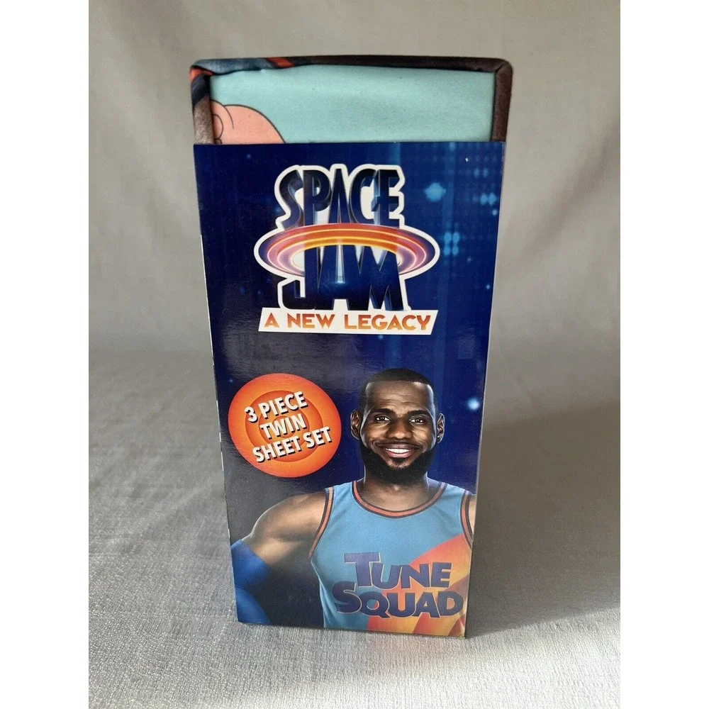 Space Jam 2 Looney Ballers 4 PC Twin Bedding Sheet Set New Lebron James